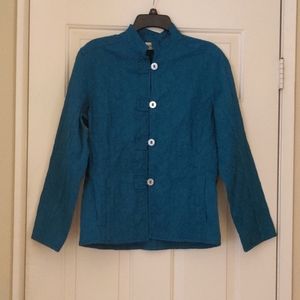 Blue Chico's Women's Button Up Jacket
